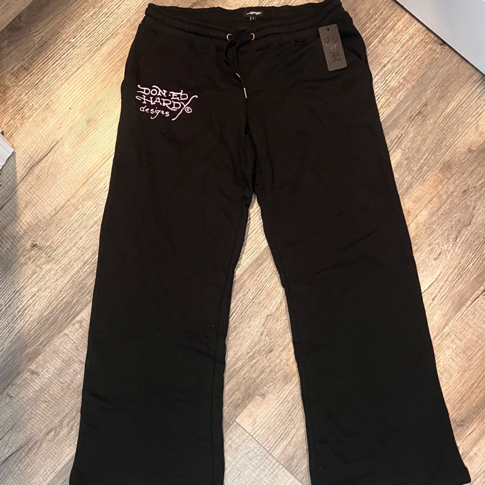 Ed Hardy Black Womens Sweatpants